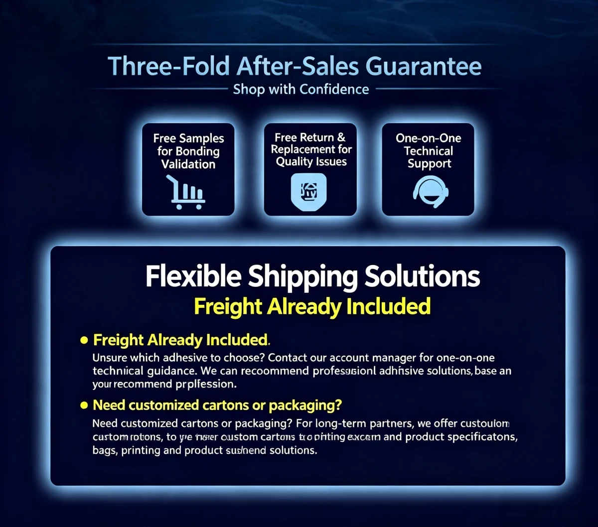 three‑fold after‑sales guarantee for worry‑free purchase